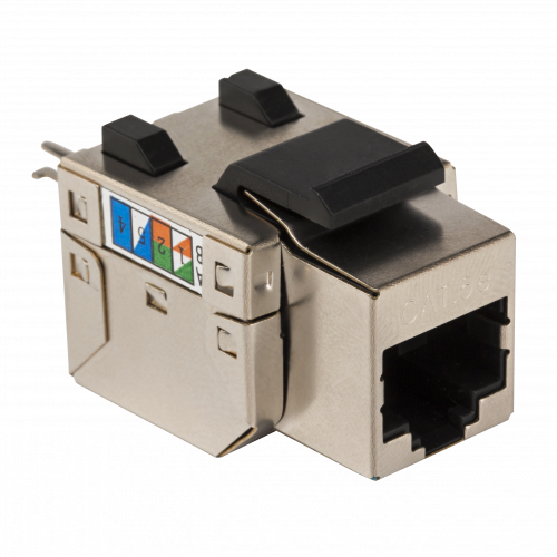 RJ45 Keystone module, category 5E, STP, 90 degrees, white